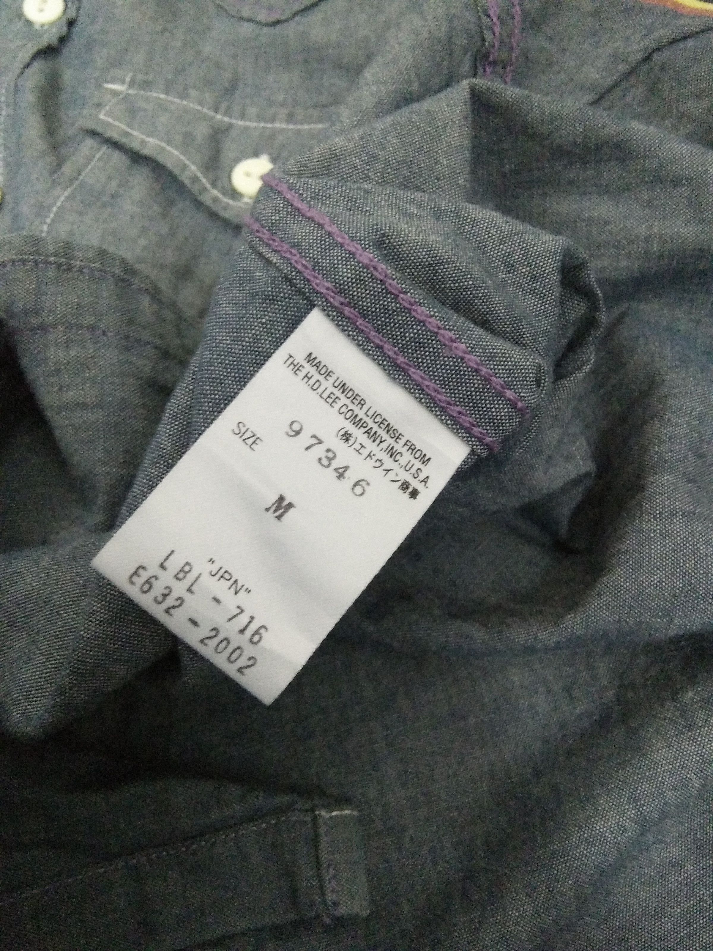 Lee × Vintage VTG LEE UNION MADE SELVEDGE chambray western (A131) Size US S / EU 44-46 / 1 - 6 Thumbnail