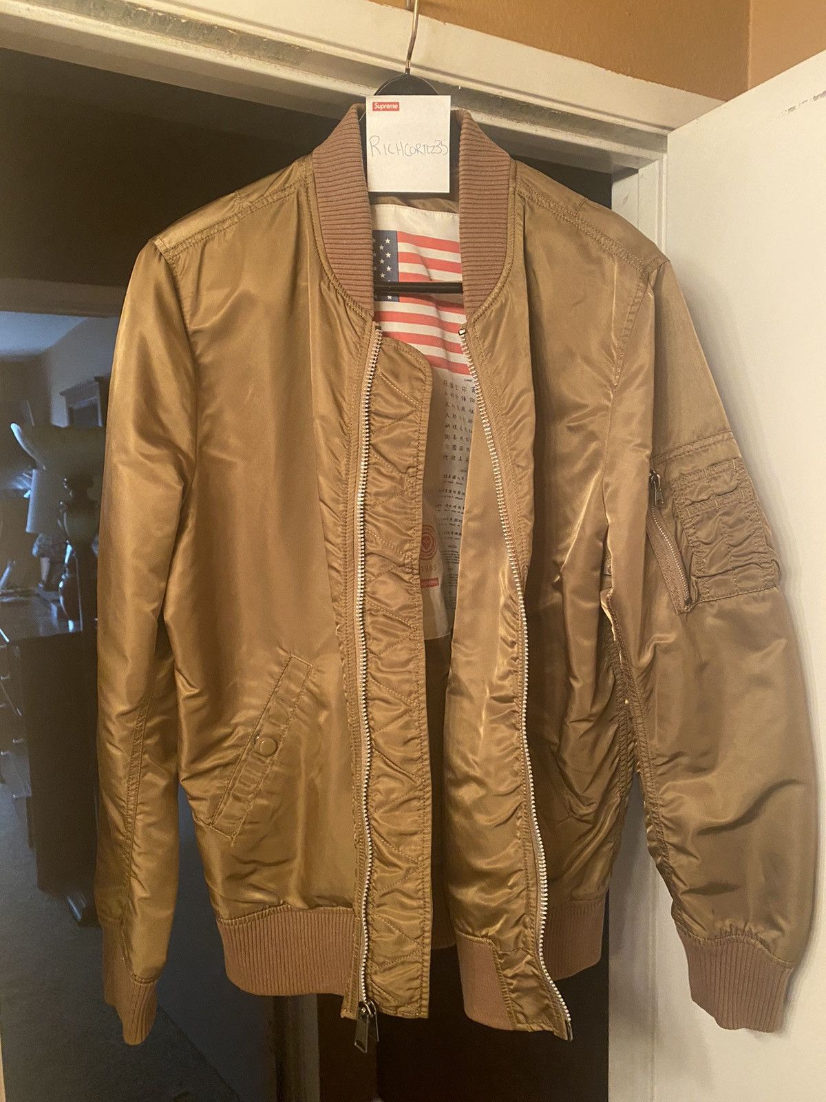 Supreme Blood Chit MA-1 Bomber Jacket Blood Chit Reversible MA1