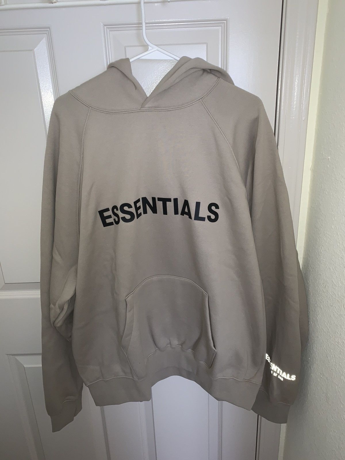 Pacsun Fear Of God Essentials 3D Silicon Appliqué Hoodie - Tan | Grailed