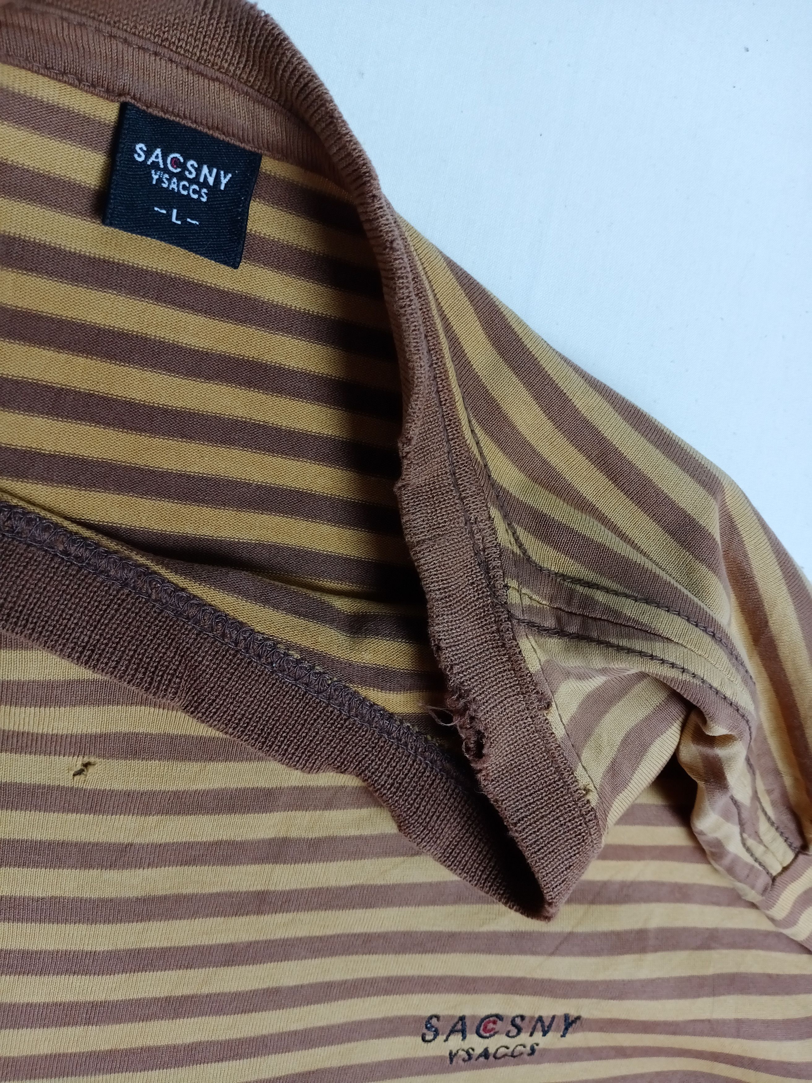 Y's for Men × Yohji Yamamoto Vintage Y'S Yohji Yamamoto Striped T-shirt Size US M / EU 48-50 / 2 - 4 Thumbnail