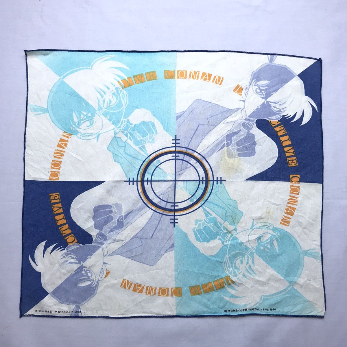 Cartoon Network Vintage 90s DETECTIVE CONAN anime bandana handkerchief Size ONE SIZE - 4 Thumbnail