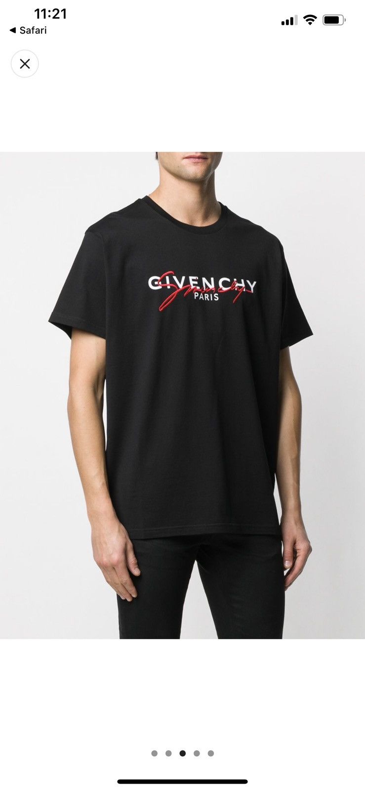 Givenchy Givenchy Paris Signature Black T-shirt Large Size