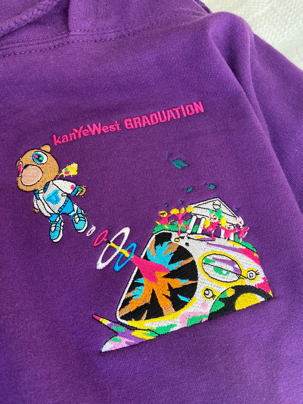 Kanye West Handmade Kanye west graduation embroidery hoodie | Grailed