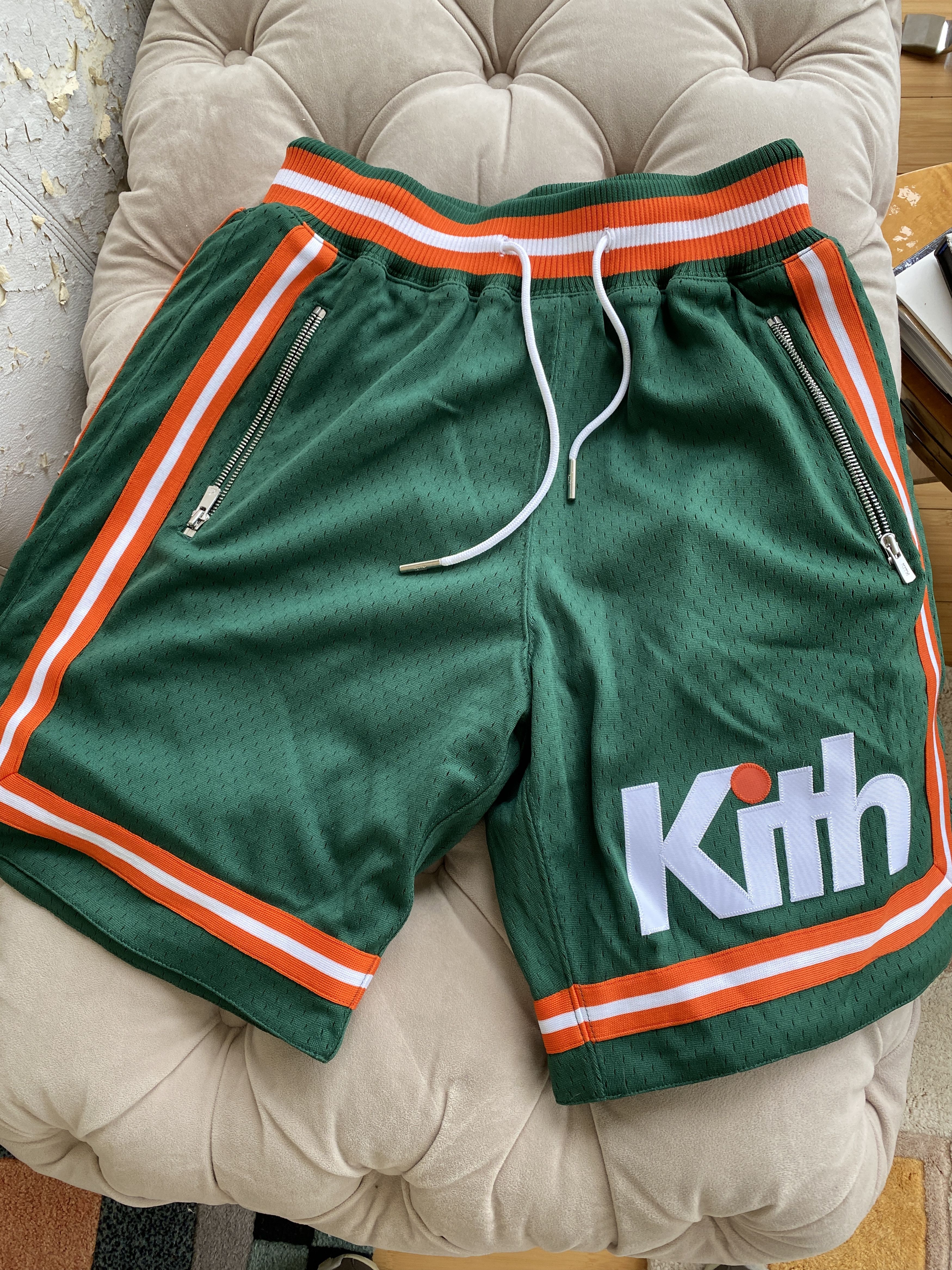 Kith X Mitchell Ness Basketball Shorts Miami Green S new Shorts