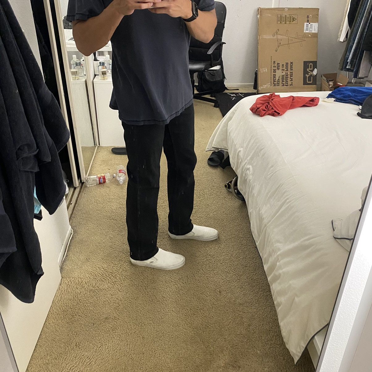 Helmut Lang 1999 Black Coated Denim Size US 29 - 10 Thumbnail
