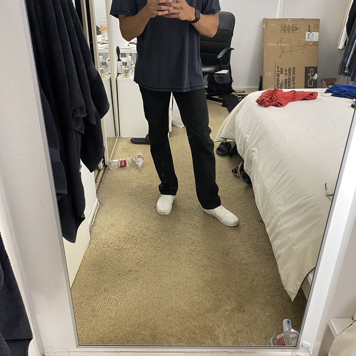 Helmut Lang 1999 Black Coated Denim Size US 29 - 9 Thumbnail