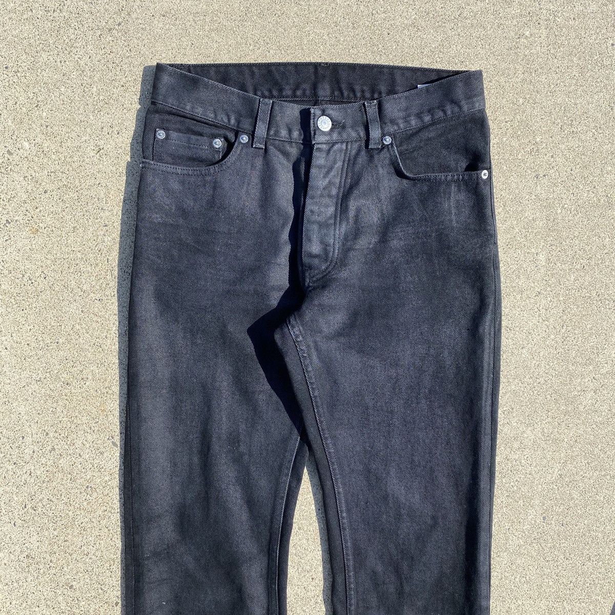 Helmut Lang 1999 Black Coated Denim Size US 29 - 2 Thumbnail