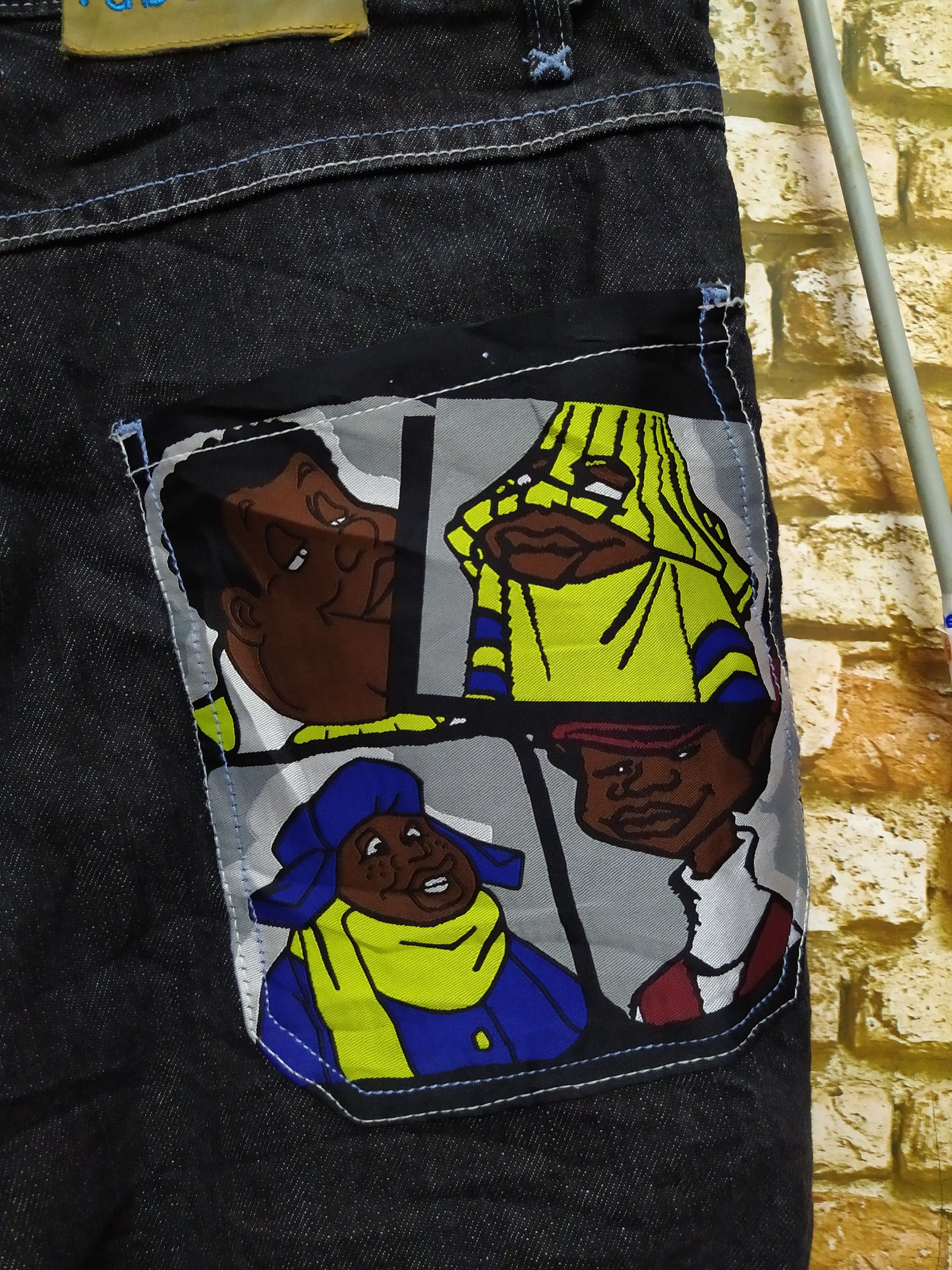 Fubu × Vintage 90s FUBU PLATINUM DENIM (B434) Size US 36 / EU 52 - 7 Thumbnail