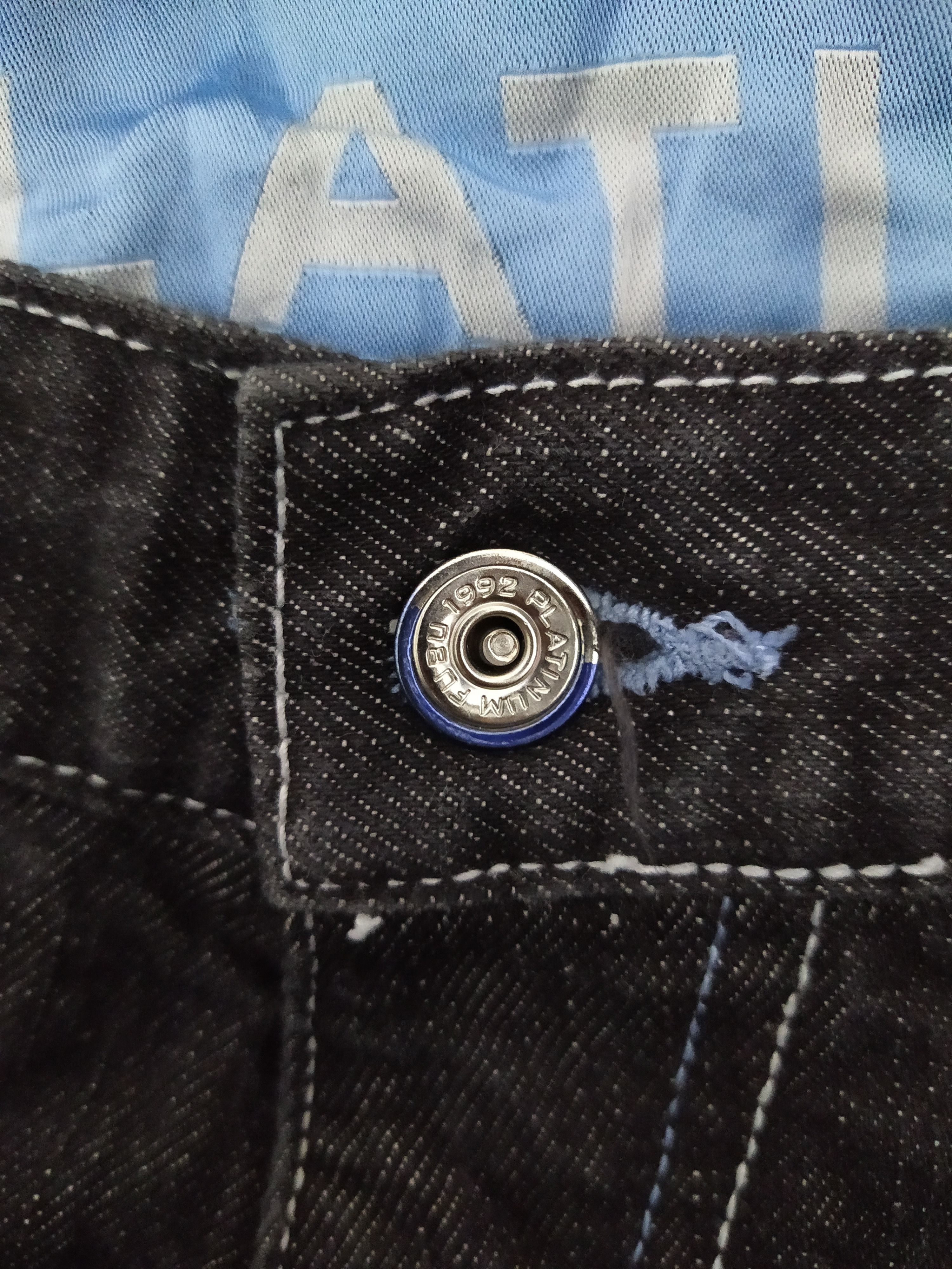 Fubu × Vintage 90s FUBU PLATINUM DENIM (B434) Size US 36 / EU 52 - 9 Thumbnail