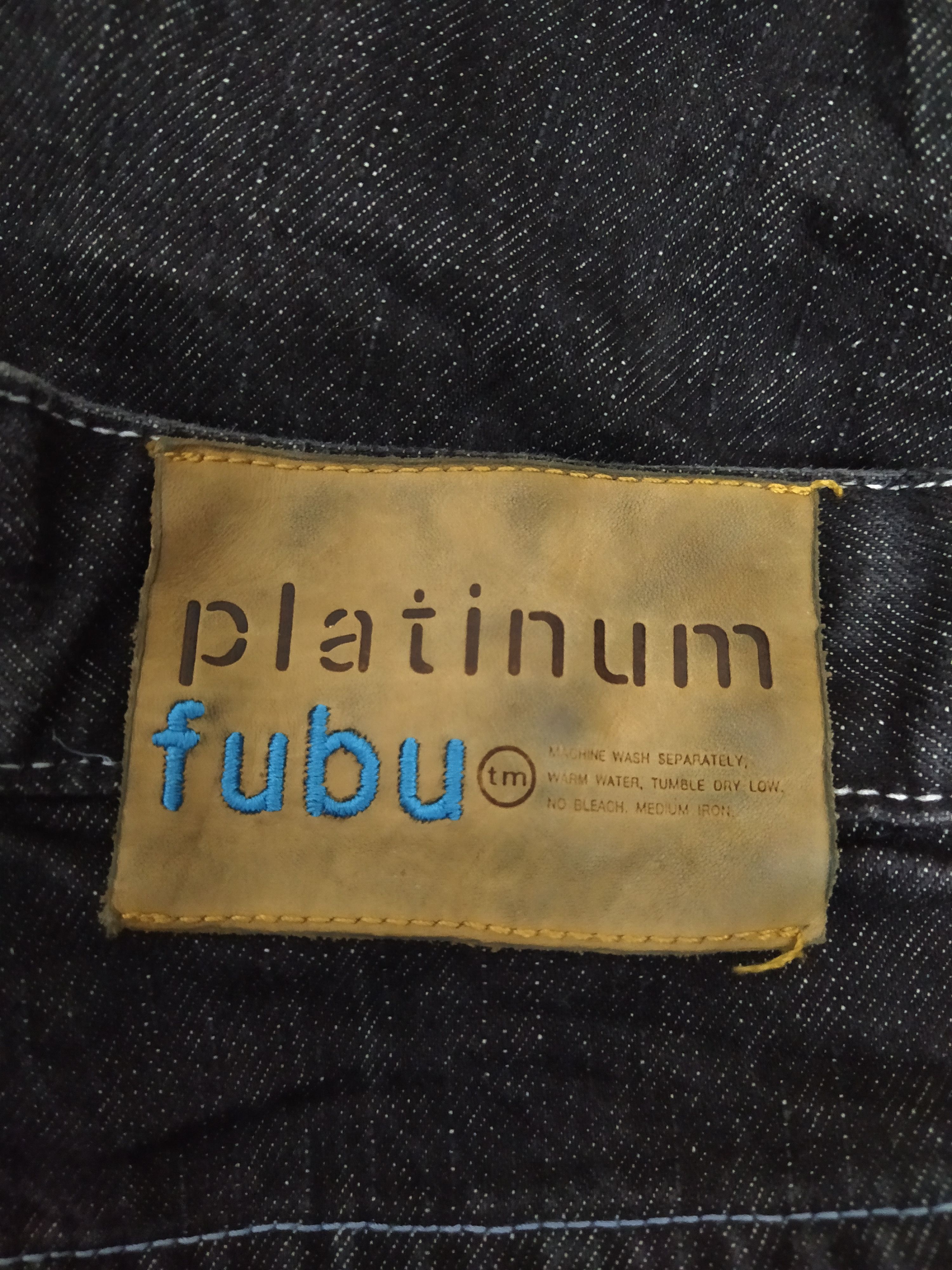 Fubu × Vintage 90s FUBU PLATINUM DENIM (B434) Size US 36 / EU 52 - 8 Thumbnail