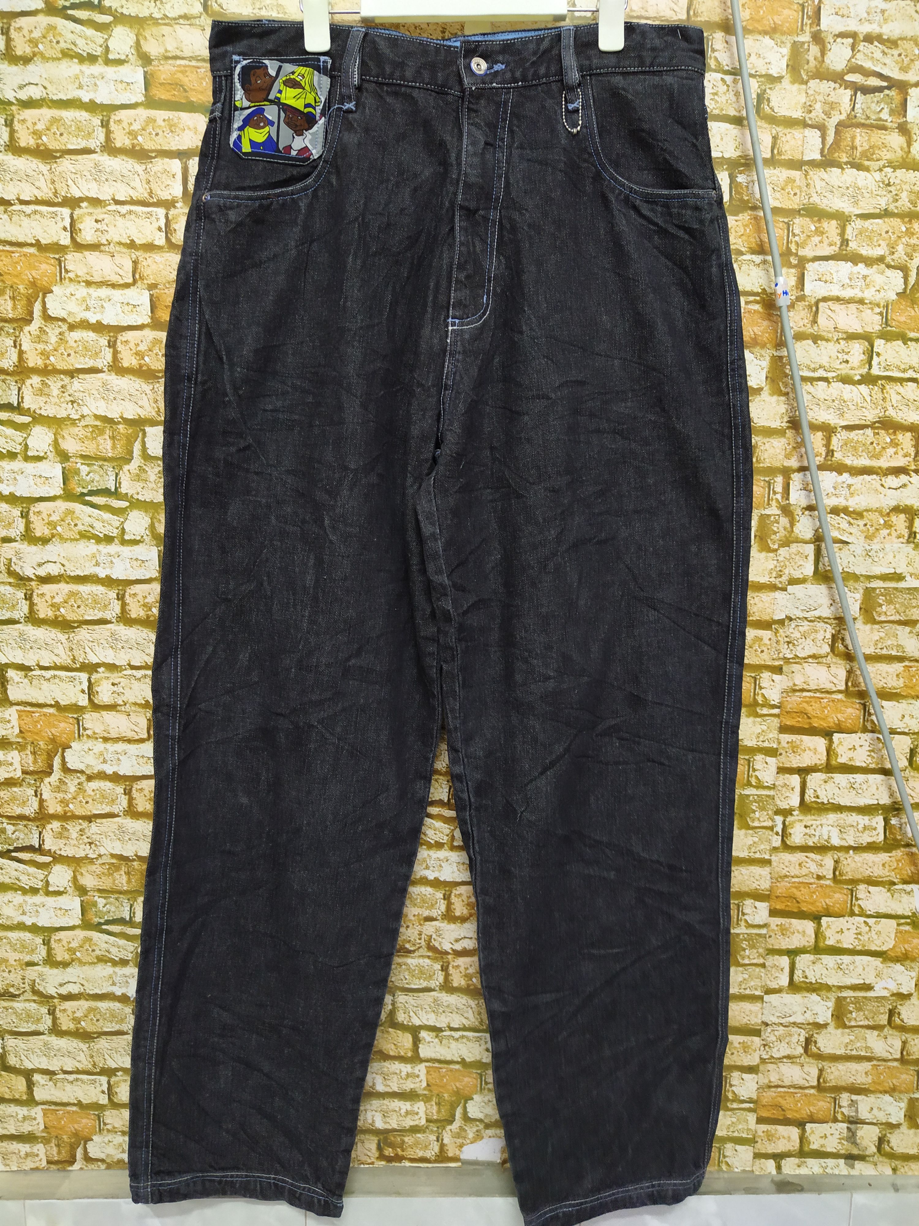 Fubu × Vintage 90s FUBU PLATINUM DENIM (B434) Size US 36 / EU 52 - 2 Thumbnail