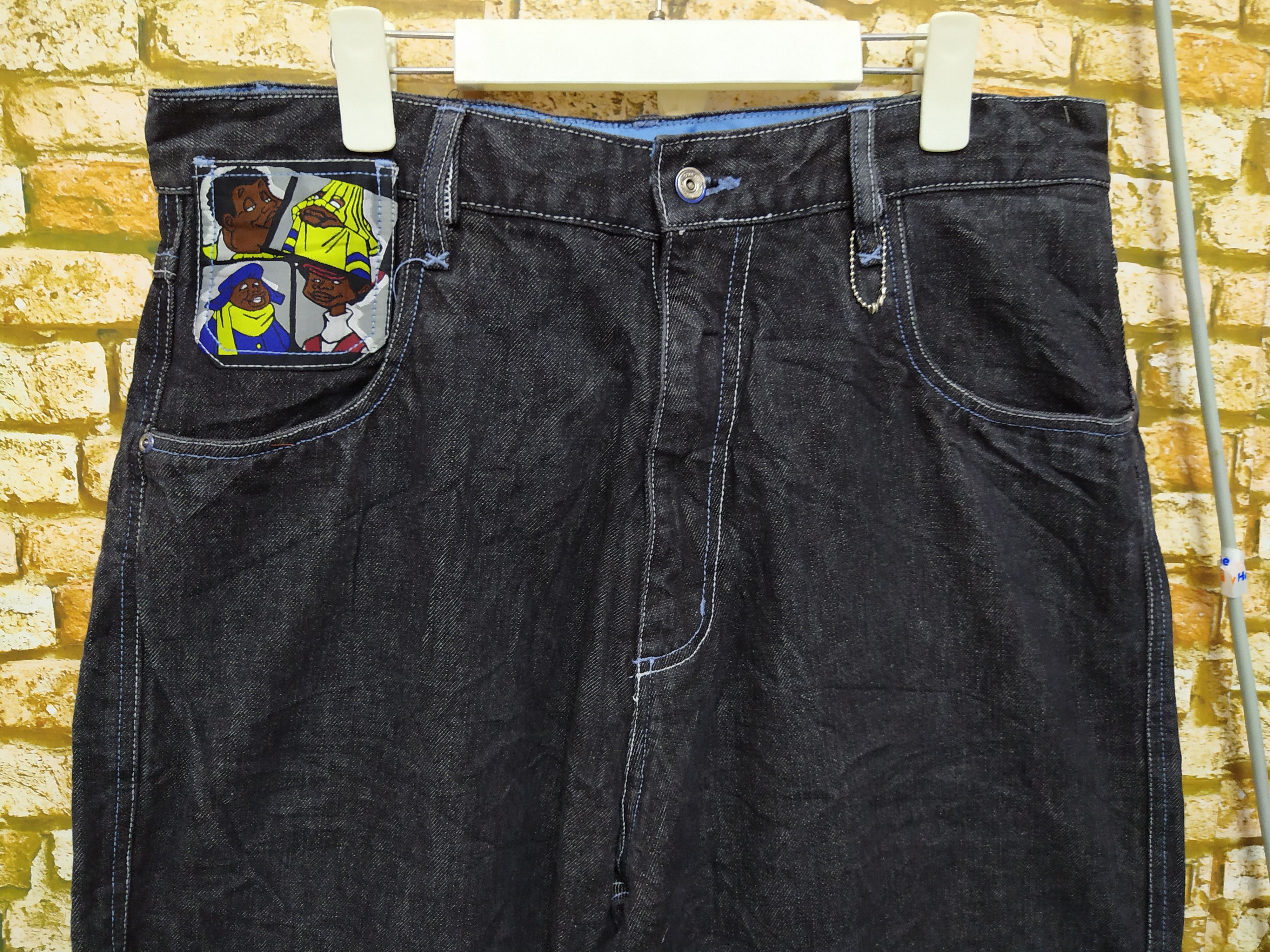 Fubu × Vintage 90s FUBU PLATINUM DENIM (B434) Size US 36 / EU 52 - 3 Thumbnail