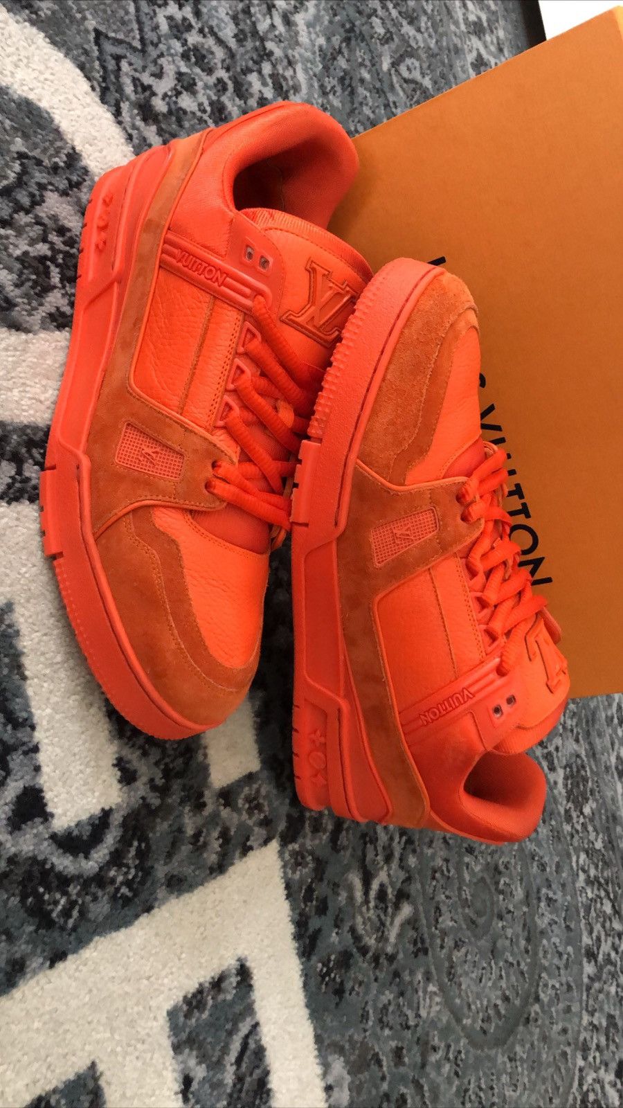 Virgil Abloh x Louis Vuitton Trainer Sneakers - 1A811L Orange/White FD0231