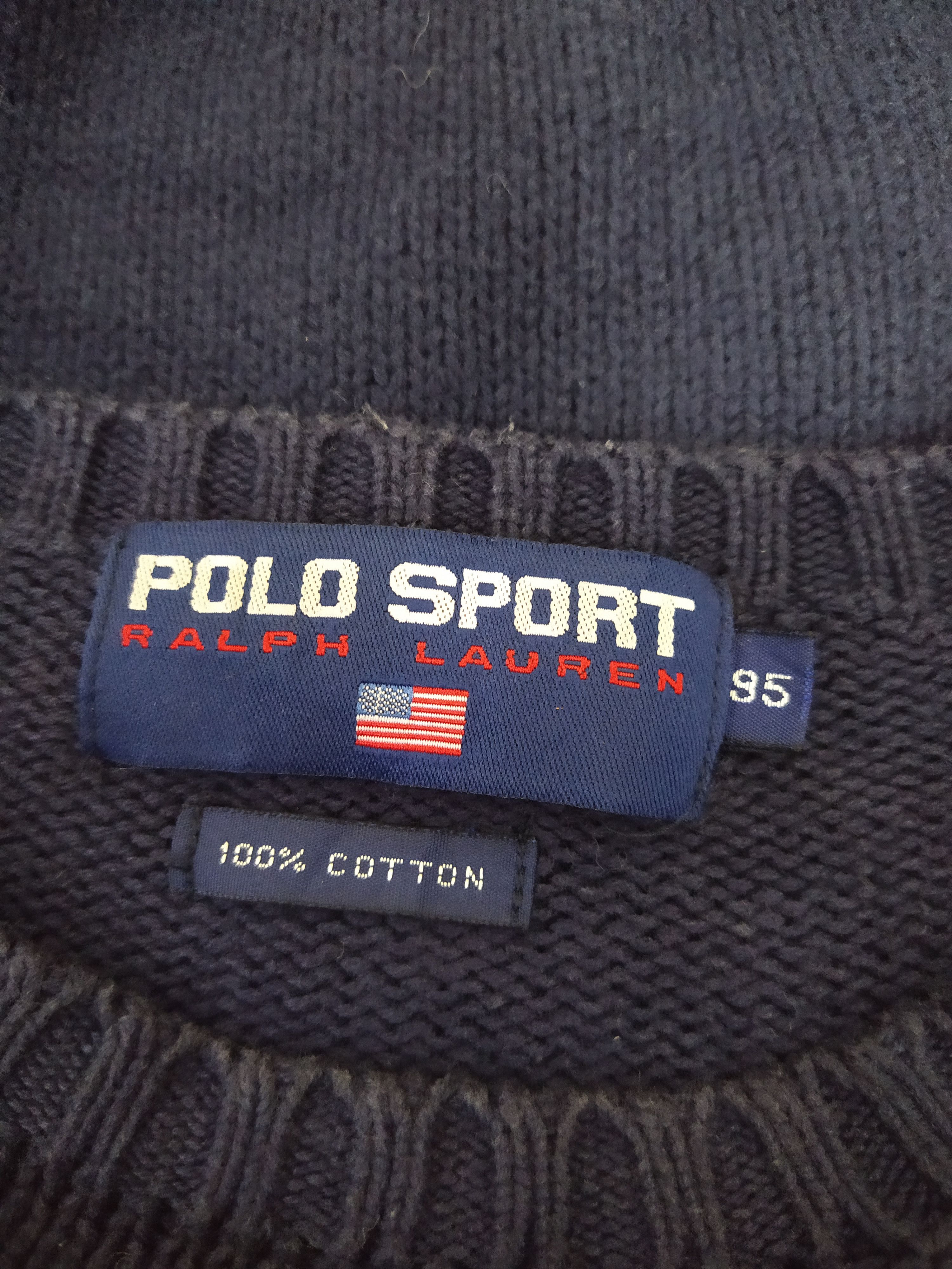 Polo Ralph Lauren × Vintage 90s POLO SPORT RALPH LAUREN BIG LOGO KNITWEAR FLAG (B441) Size US M / EU 48-50 / 2 - 5 Thumbnail