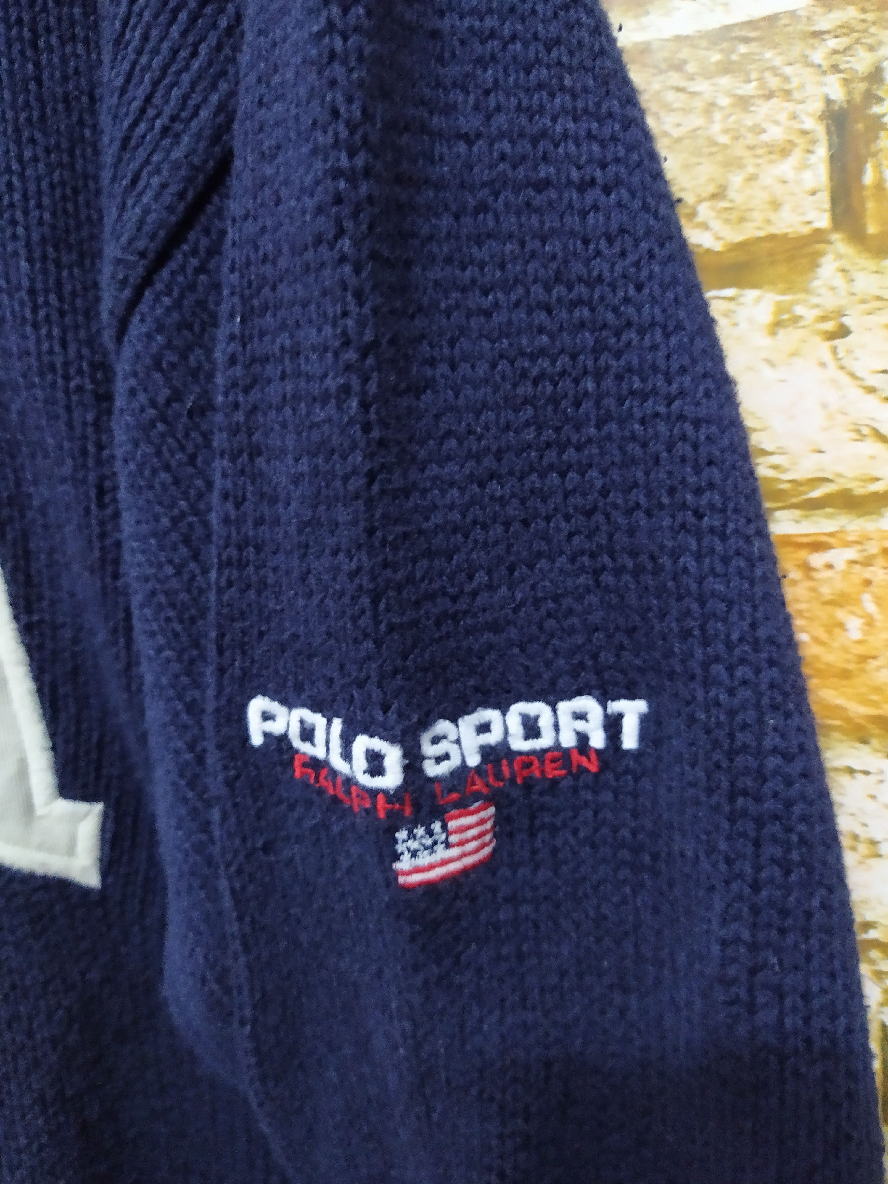 Polo Ralph Lauren × Vintage 90s POLO SPORT RALPH LAUREN BIG LOGO KNITWEAR FLAG (B441) Size US M / EU 48-50 / 2 - 3 Thumbnail