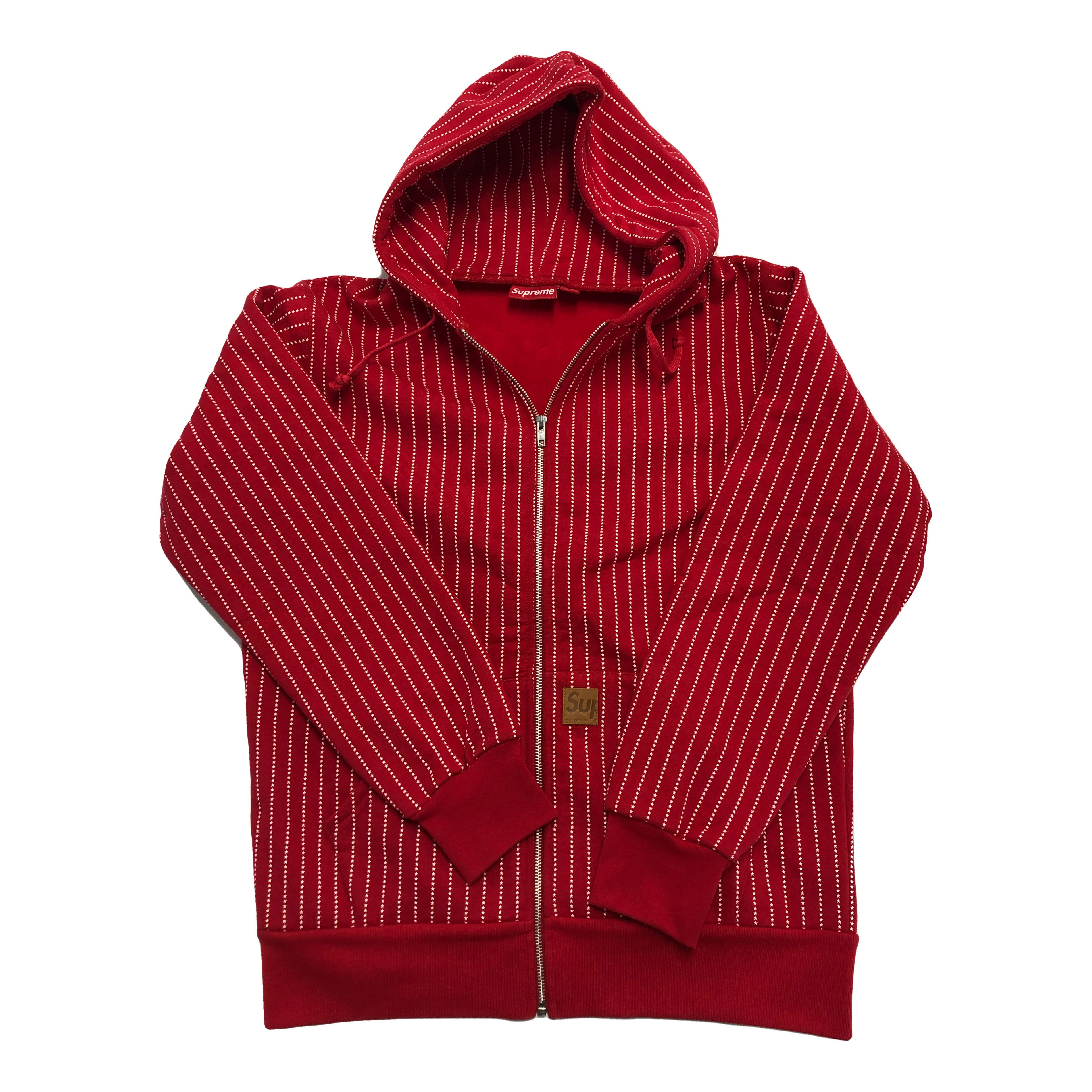 Surpeme Red deals Stripe Hoodie