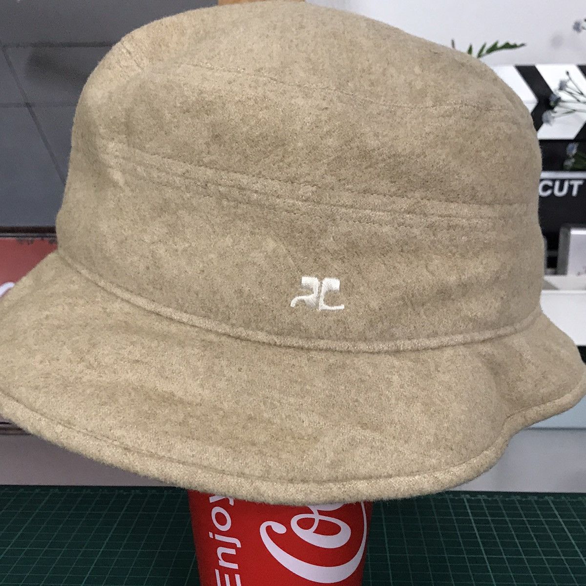 Andre Courreges × Courreges × Designer VTG INSPIRED COURREGES FASHION BRAND BUCKET HATS WOOL Size ONE SIZE - 2 Thumbnail