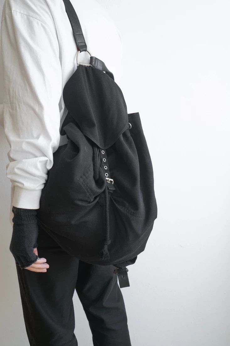 Helmut Lang Archive Canvas Leather Backpack | Grailed