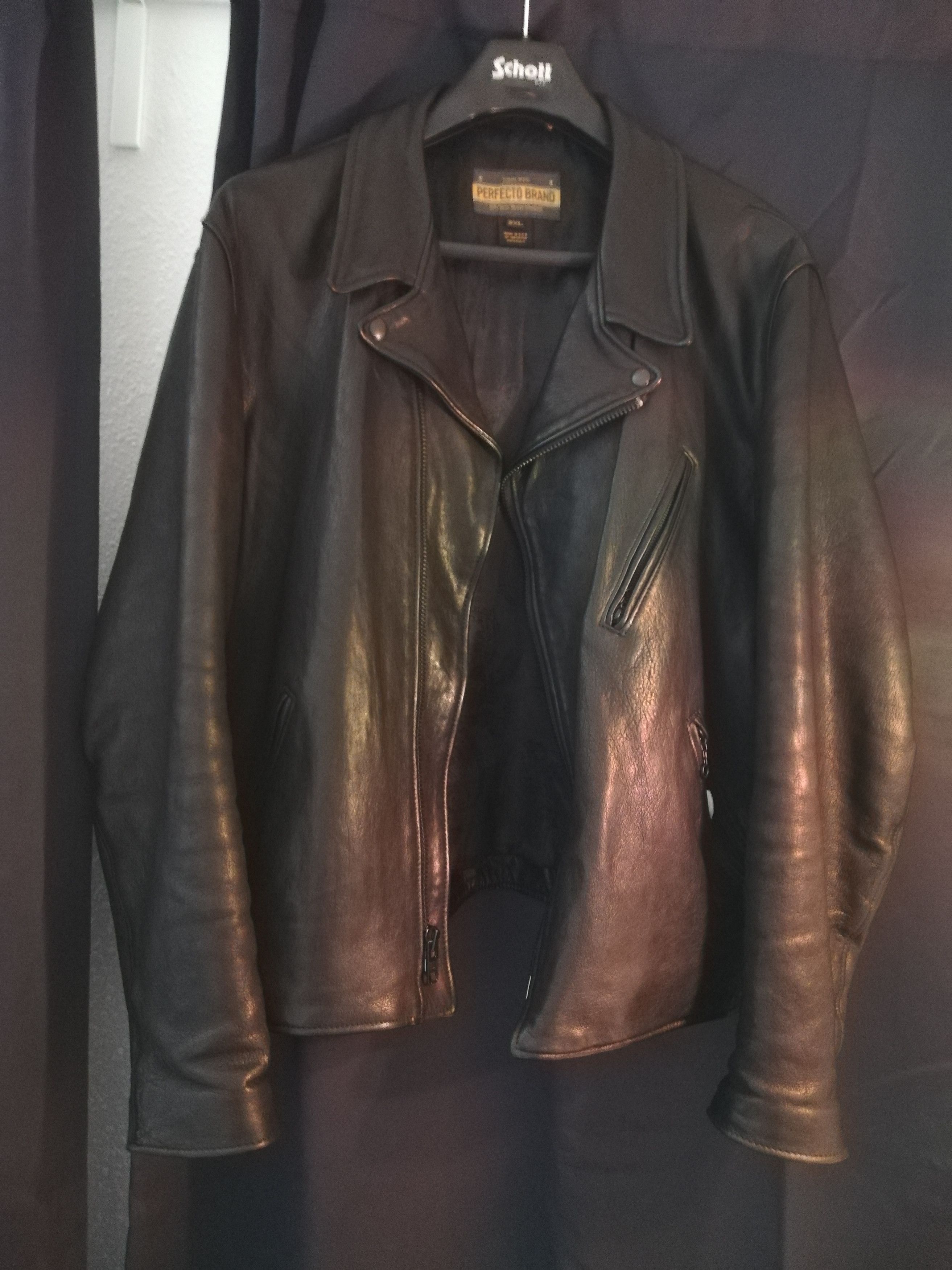 Schott Raven Lambskin Perfecto Jacket P213 Size US XXL / EU 58 / 5 - 1 Preview