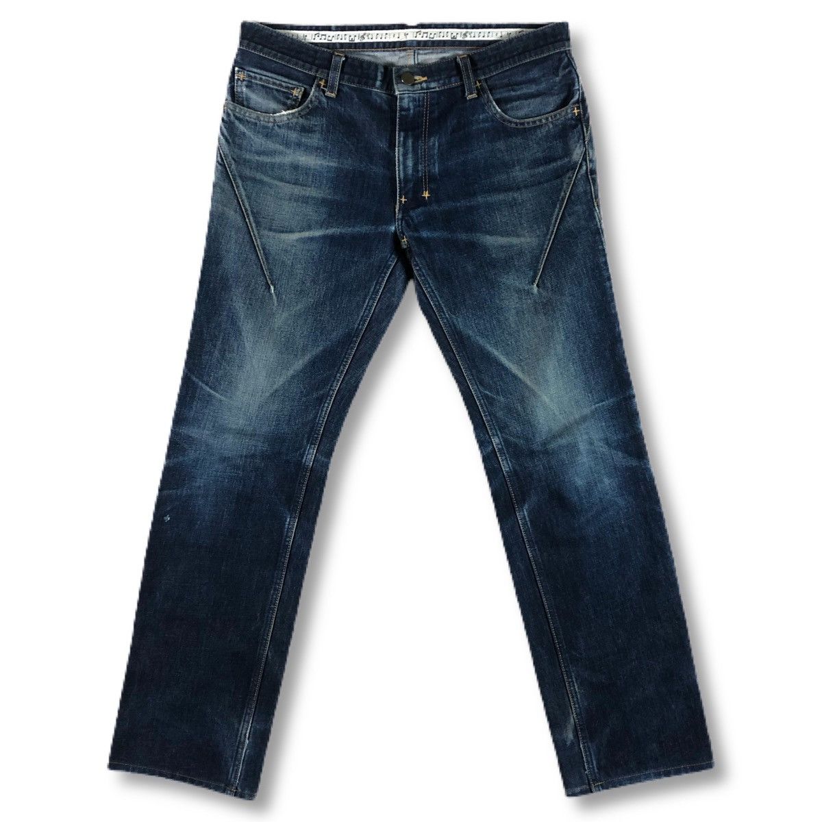Number (N)ine Washed Dark Blue Denim Jeans Size US 31 - 1 Thumbnail