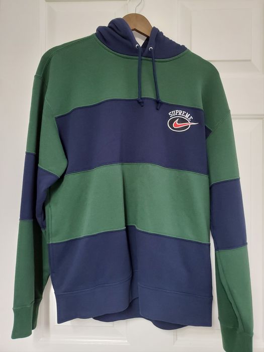 supreme nike stripe hooded sweatshirt