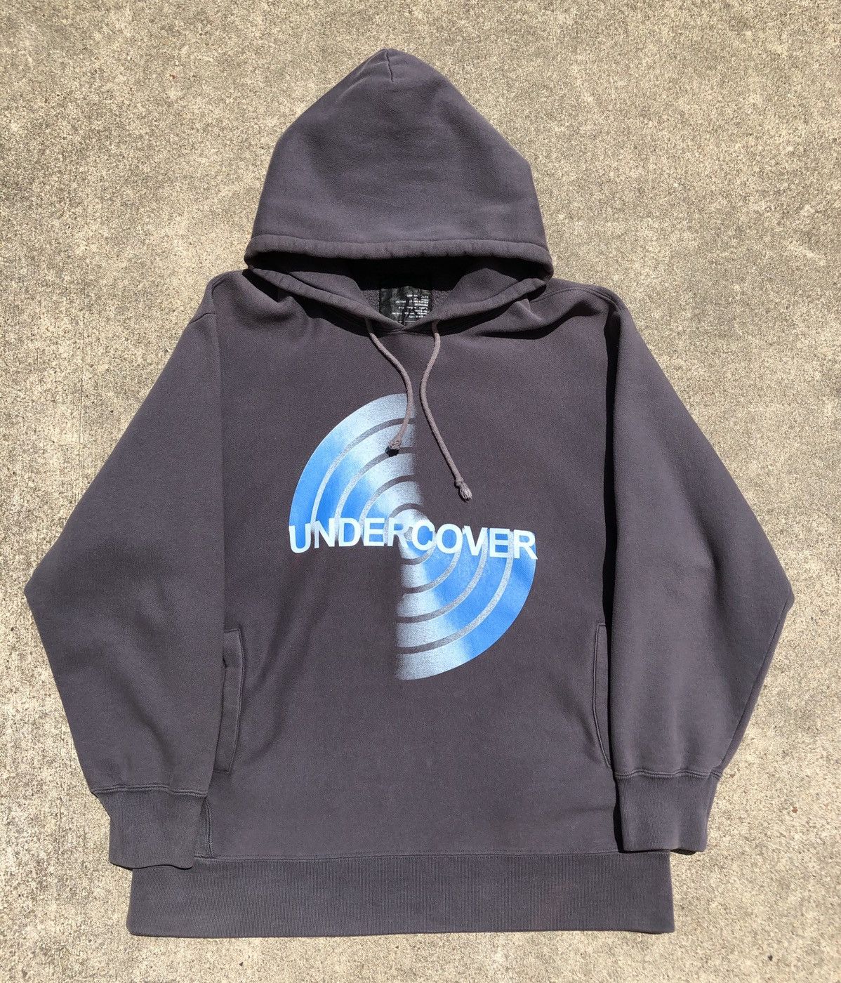 2002 A/W Undercover washed spiral hoodie