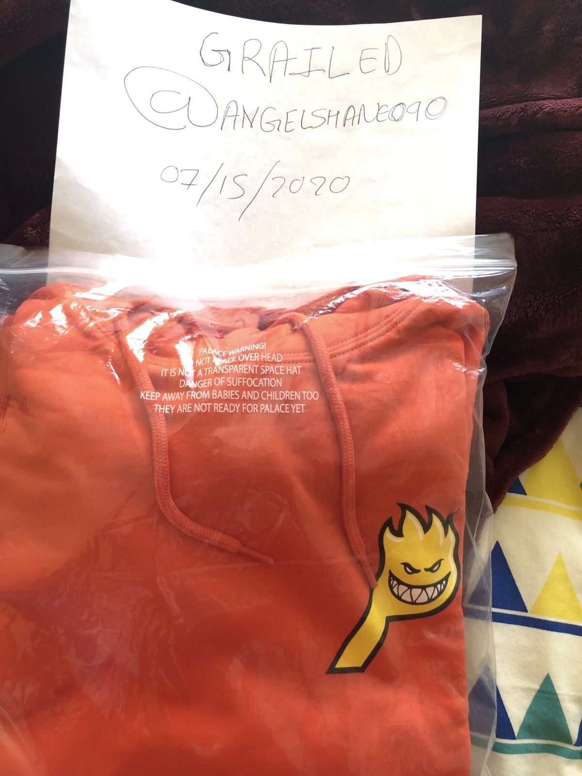 Palace Spitfire Live To Bun Hood Dark Orange