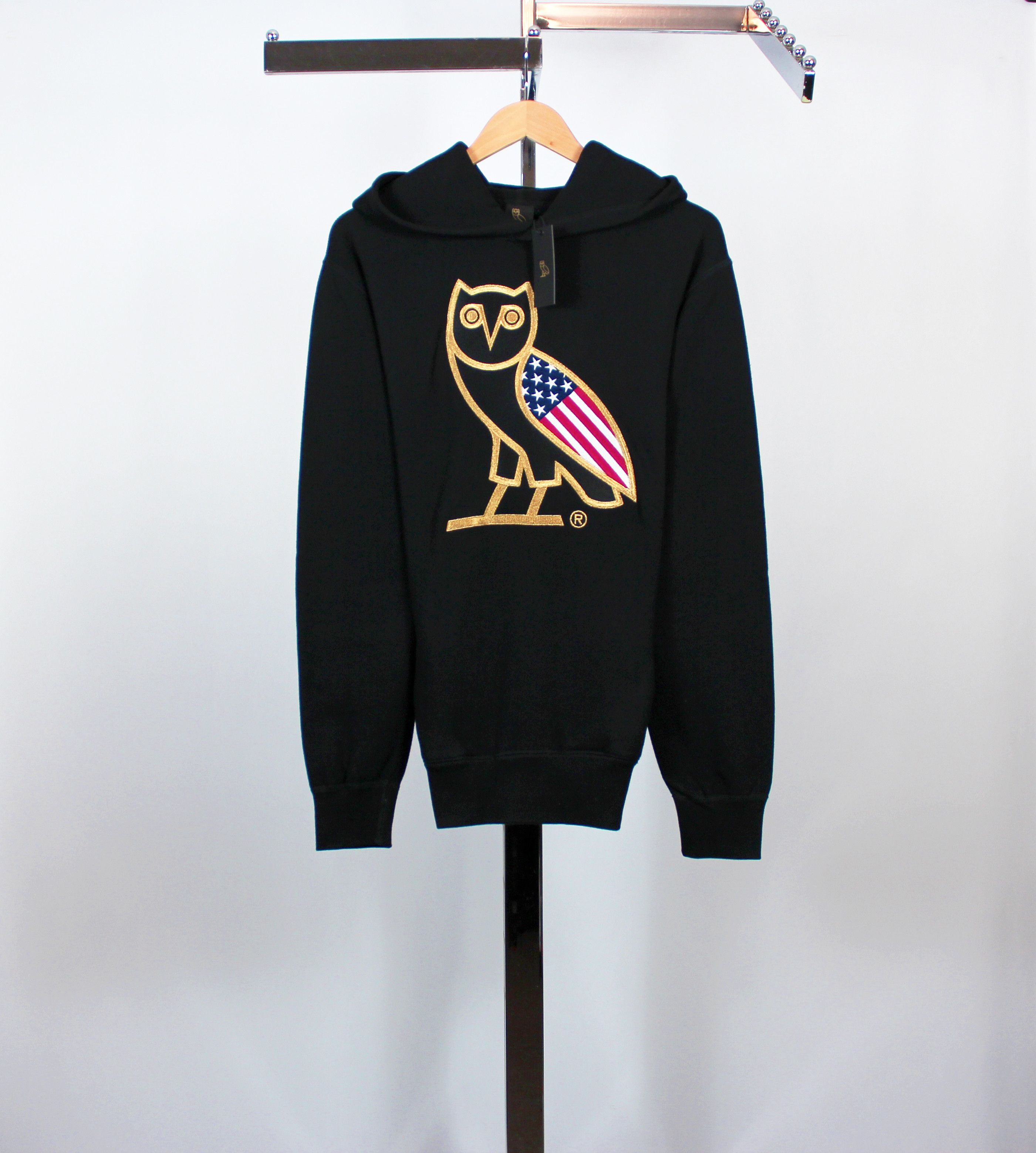 Octobers Very Own OVO USA OG Owl Gold Flag Hoodie Chicago Flagship ...