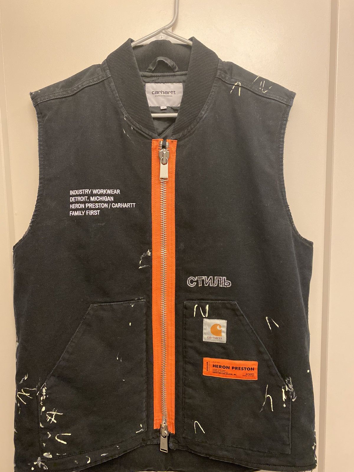 Heron Preston HP x Carhartt Vest Black Crystal Grailed