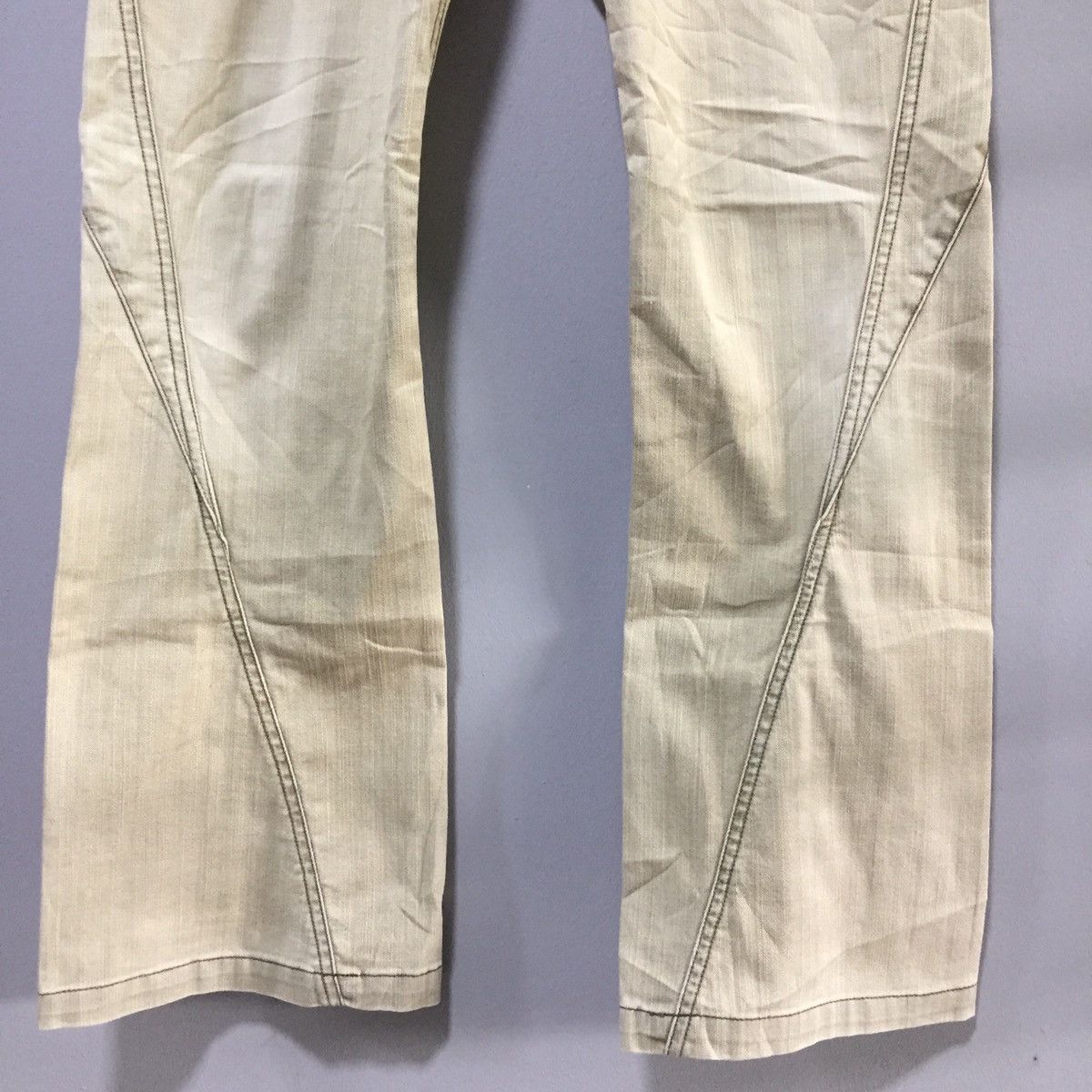 Designer Michel Klien Brown Light Wash Distressed Denim Size US 32 / EU 48 - 3 Thumbnail