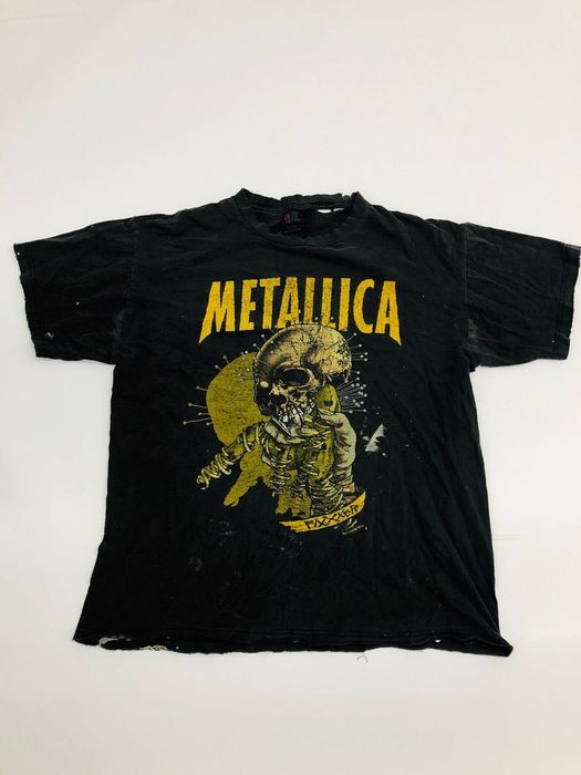 Vintage Vintage Metallica Tour Fixer Rare Pushead Distressed T-Shirt ...