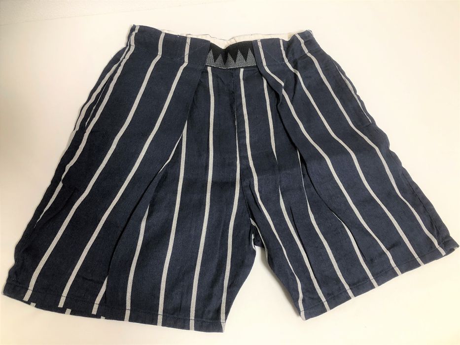 Kapital KAPITAL linen stripe easy beach go shorts new Japan navy | Grailed