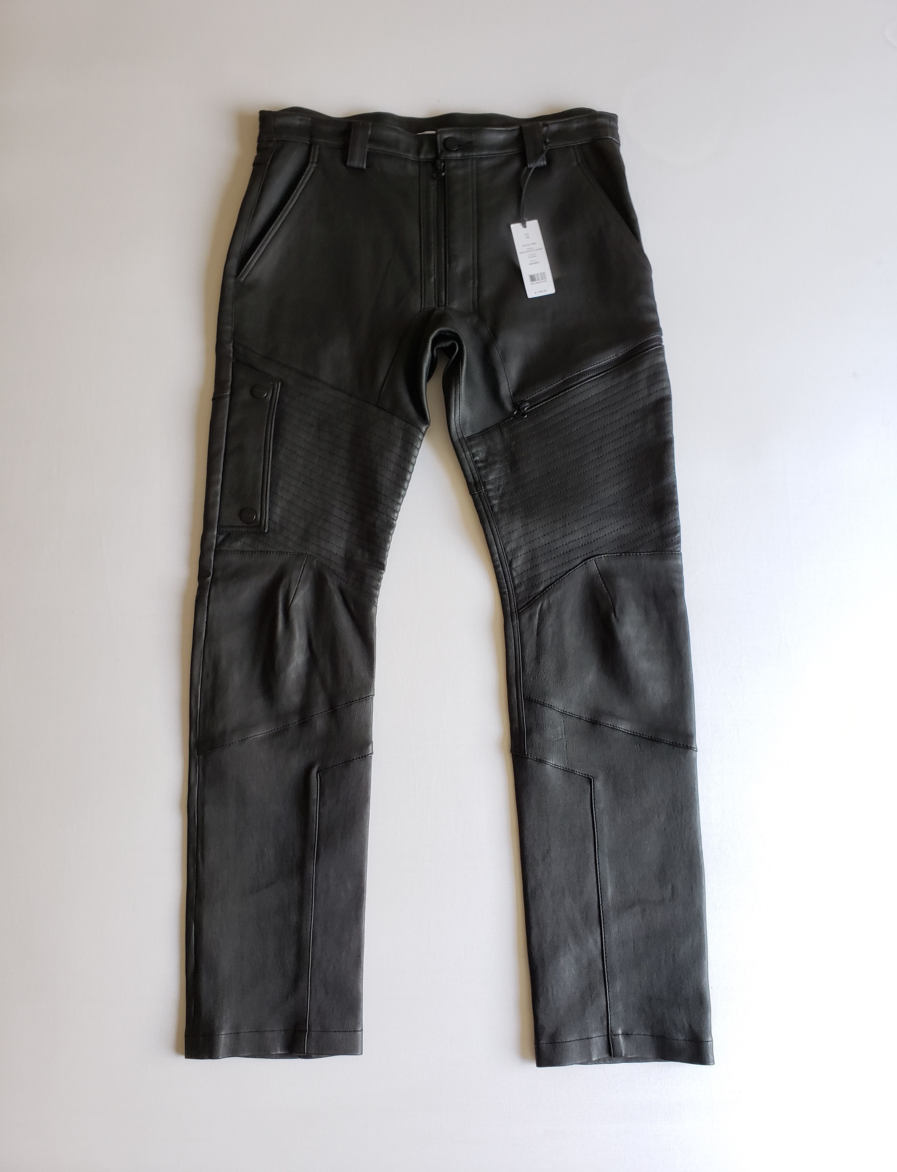 New H.L $1795 Leather Moto Pants