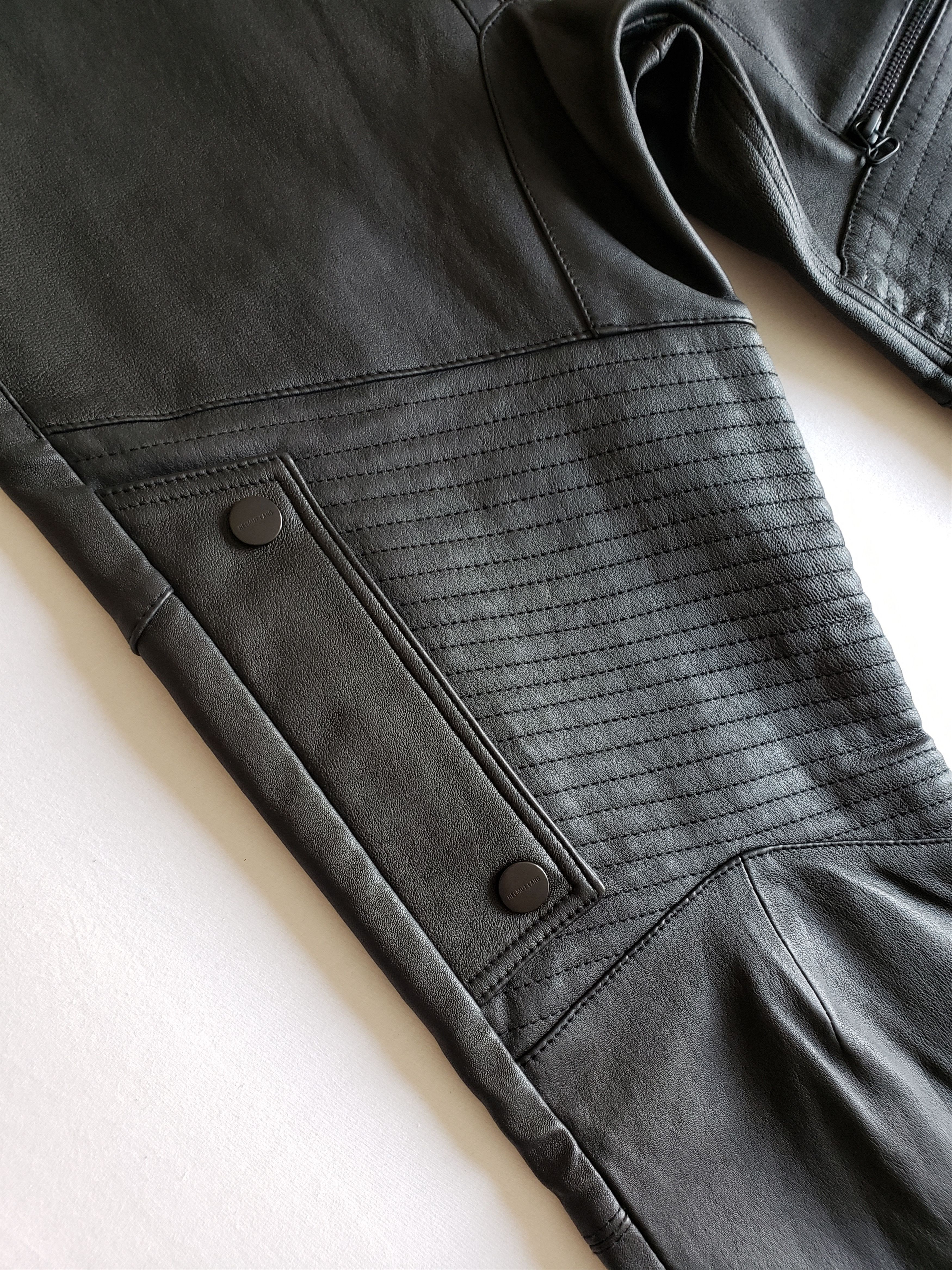 Helmut Lang New H.L $1,795 Leather Moto Pants Size US 33 - 3 Thumbnail
