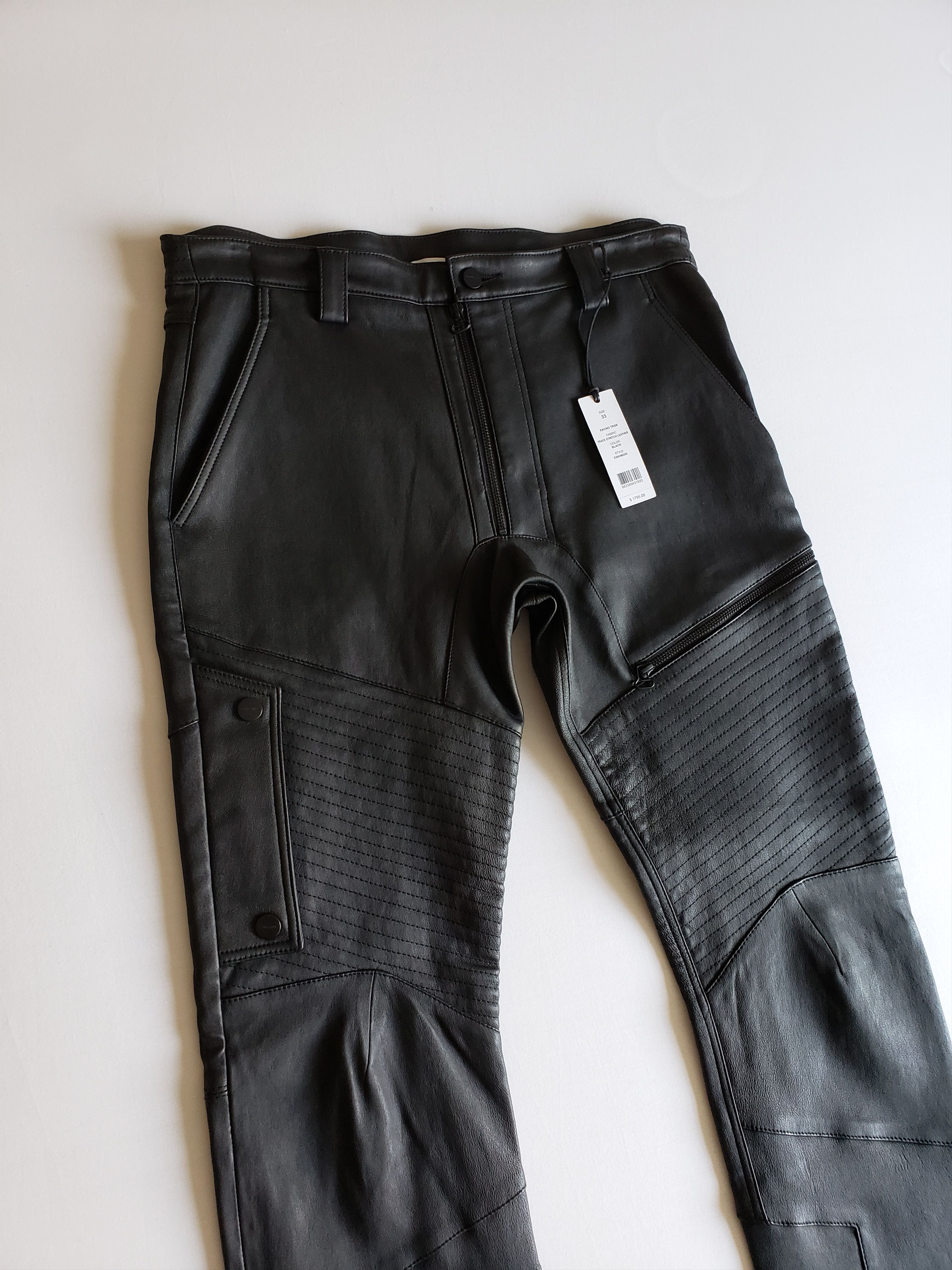 Helmut Lang New H.L $1,795 Leather Moto Pants Size US 33 - 2 Thumbnail