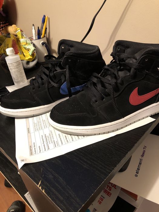 Air jordan 1 hot sale multicolor swoosh black