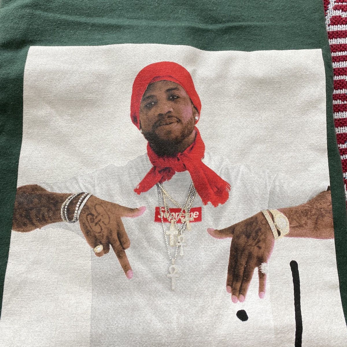 Supreme Used FW16 Supreme Gucci Mane Tee Dark Green Size L Size US L / EU 52-54 / 3 - 2 Thumbnail