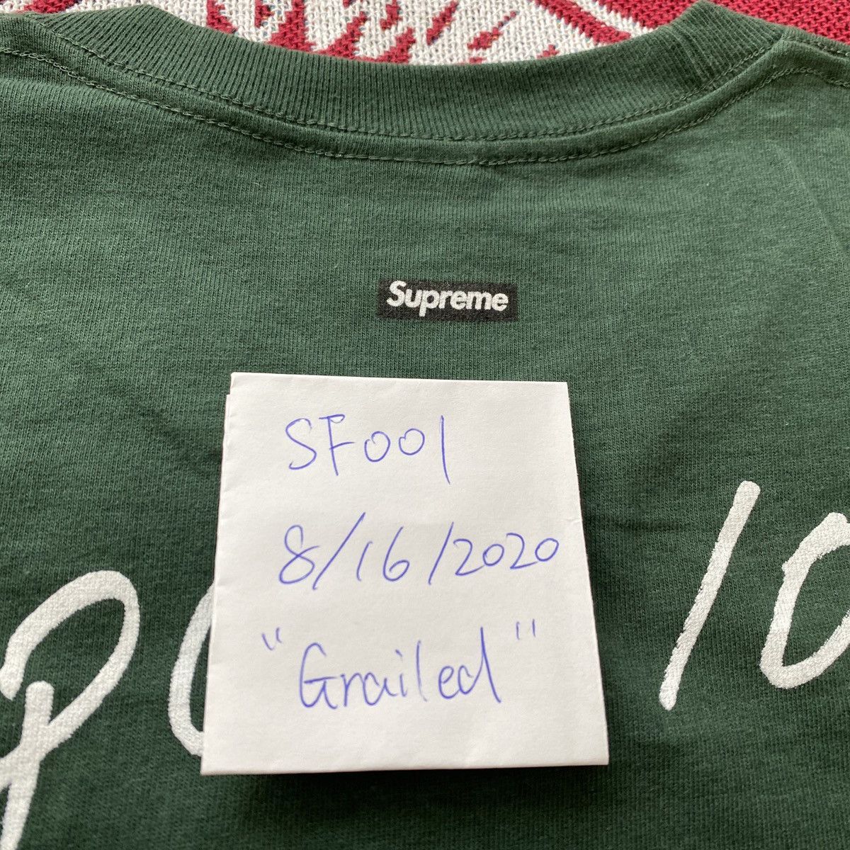 Supreme Used FW16 Supreme Gucci Mane Tee Dark Green Size L Size US L / EU 52-54 / 3 - 9 Thumbnail