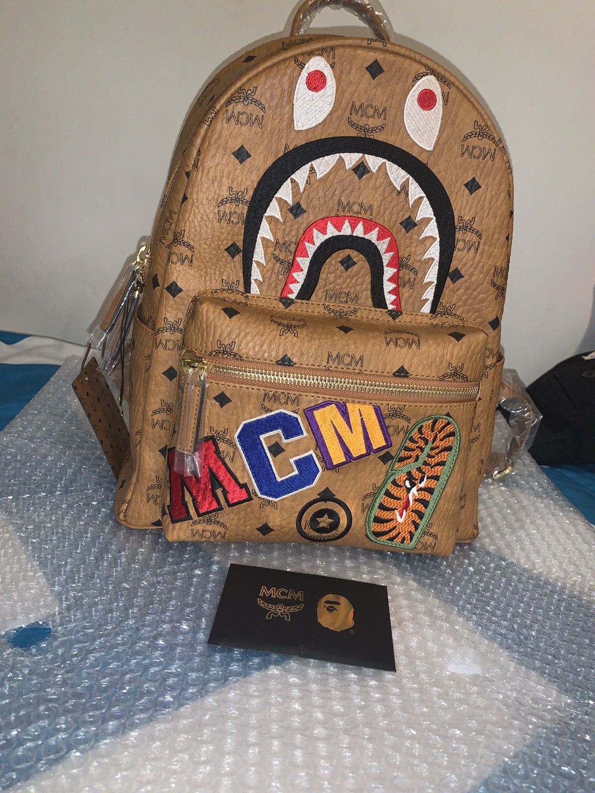 BAPE Backpack Book Bag BABY MILO A BATHING APE brown Shoulder Side Bag  SUPREME