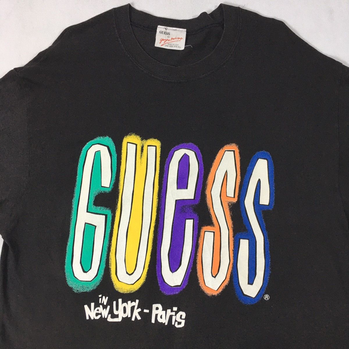 Georges Marciano × Guess Vintage 90s Guess By George Marciano New York Paris Tshirt Size US L / EU 52-54 / 3 - 1 Thumbnail