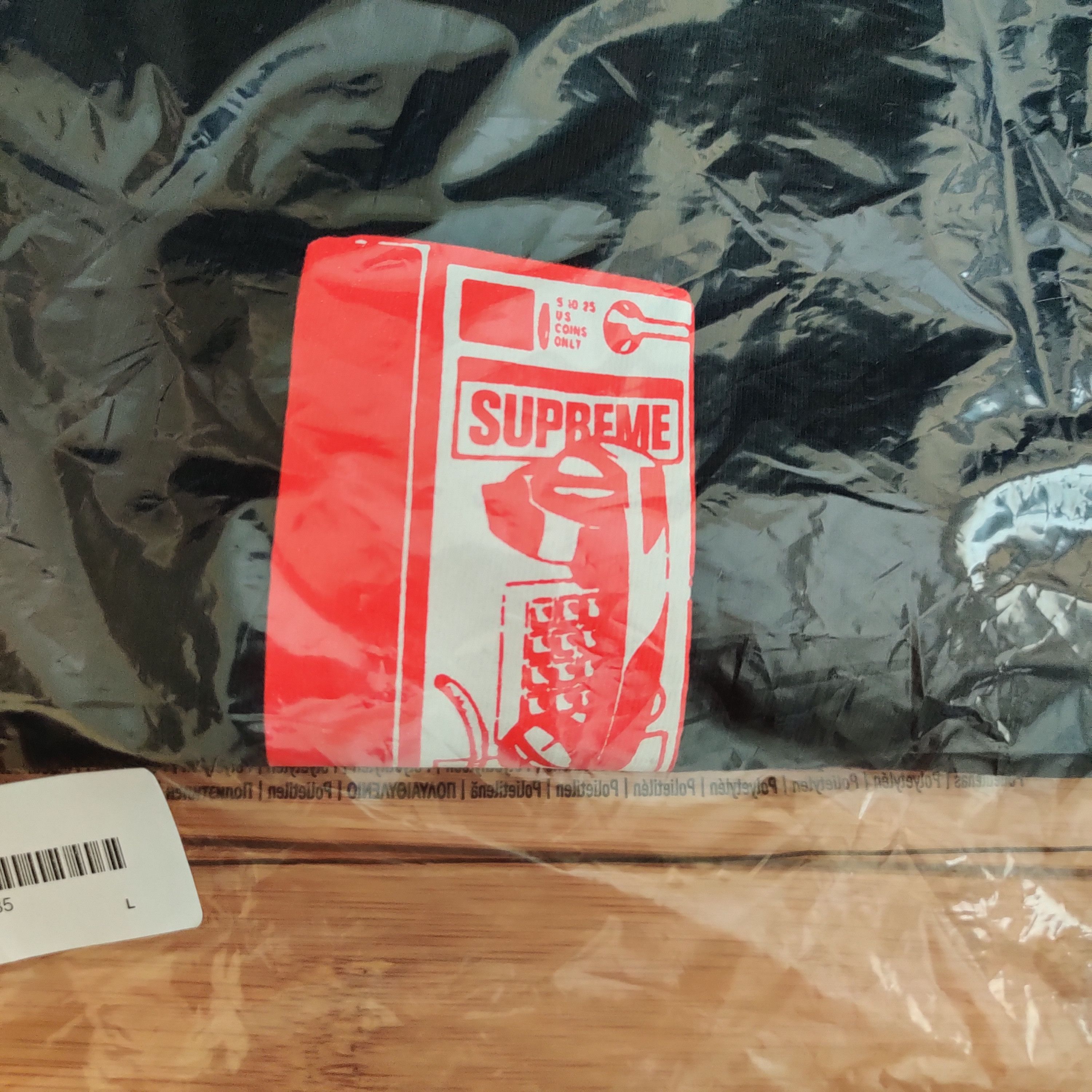 Supreme Payphone Tee, Navy Blue, Red, FW18 pay phone booth