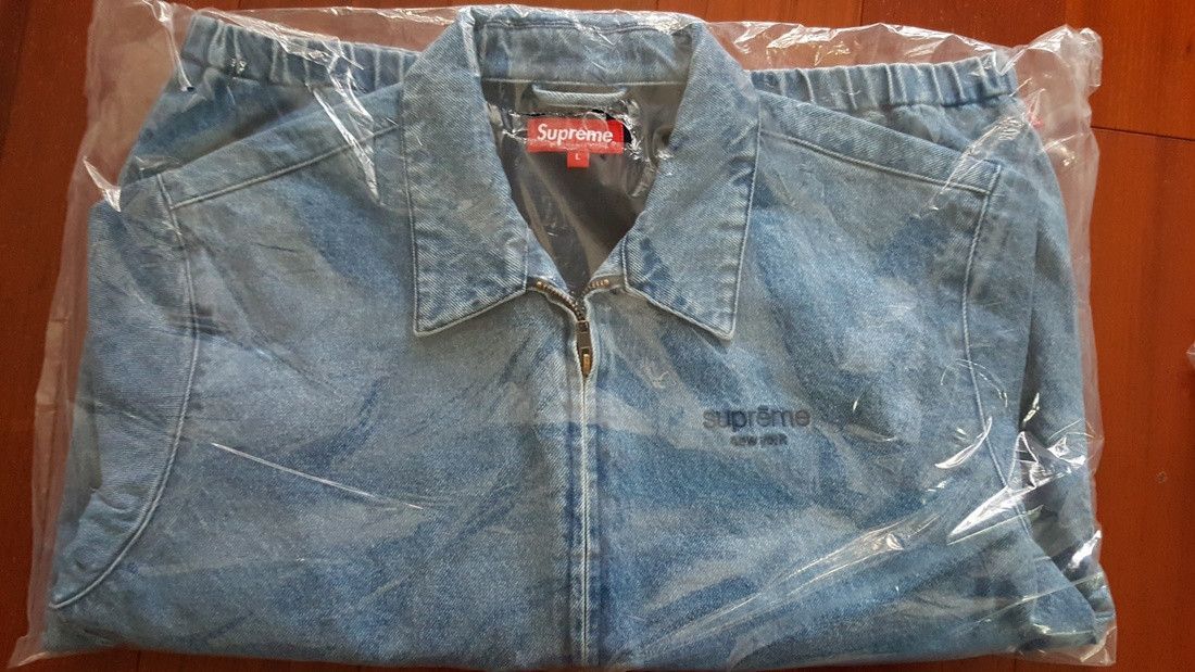 Supreme Denim Harrington Jacket 16fw Classic Logo Zip Up
