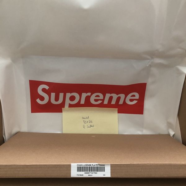 Supreme Chain license plate frame (Gold) Grailed