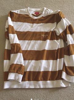 Supreme Striped Pique Crewneck | Grailed