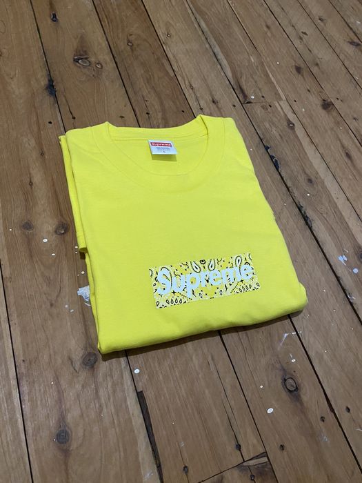 Supreme bandana box hot sale logo tee yellow