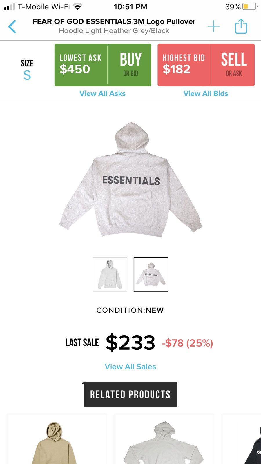 Fear of God Fear of God Essentials 3m Hoodie Size US S / EU 44-46 / 1 - 8 Preview