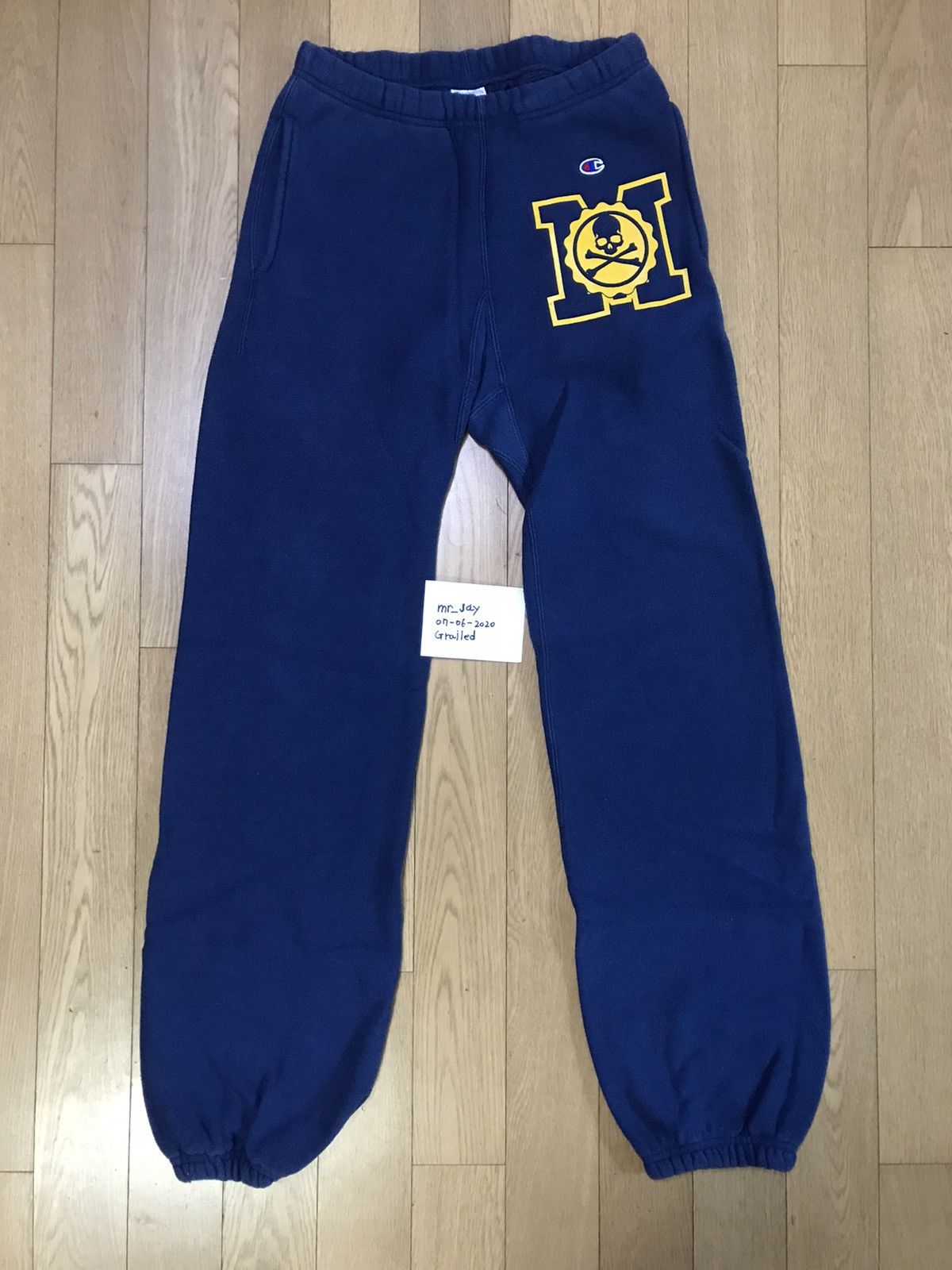 Champion mastermind JAPAN x Champion Sweatpants Navy | Grailed