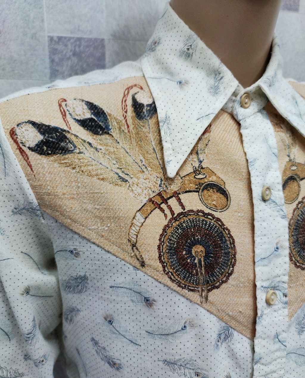 Kennington Ltd. Vtg KENNINGTON Navajo Red Indian Long Sleeve Shirt Size US M / EU 48-50 / 2 - 7 Thumbnail