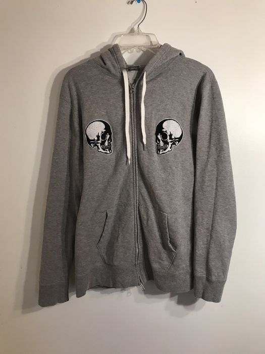 Number (N)ine Number Nine Skull Zip Up Hoodie Grey | Grailed