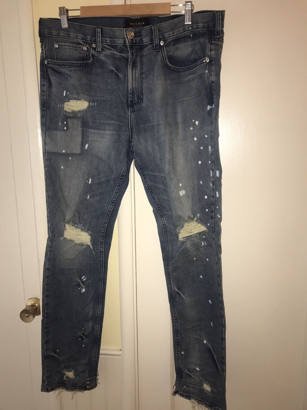 Pacsun *CUSTOM* PacSun Premium Skinny Distressed Jeans - Size 34 Size US 34 / EU 50 - 1 Thumbnail